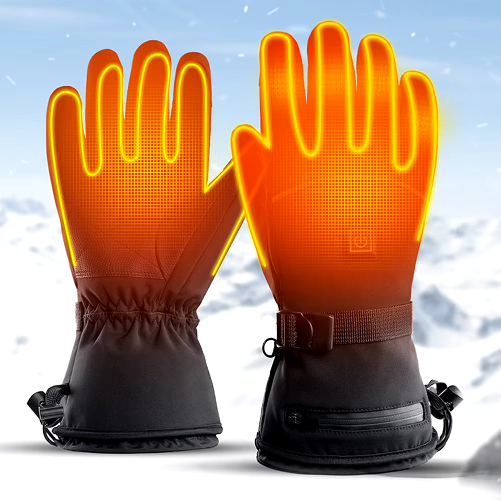 Motorcycle Heated Gloves Battery Powered Electric Heated Gloves Touch Screen Waterproof Thermal Heating Gloves for Outdoor Sport